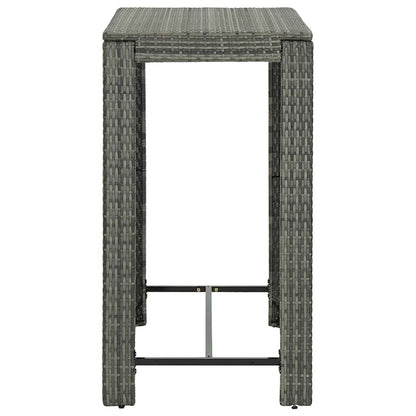 5 Piece Garden Bar Set with Cushions Poly Rattan Grey