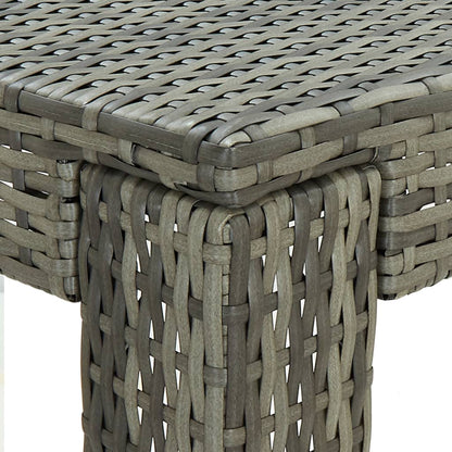 5 Piece Garden Bar Set with Cushions Poly Rattan Grey