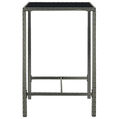 5 Piece Garden Bar Set with Cushions Poly Rattan Grey