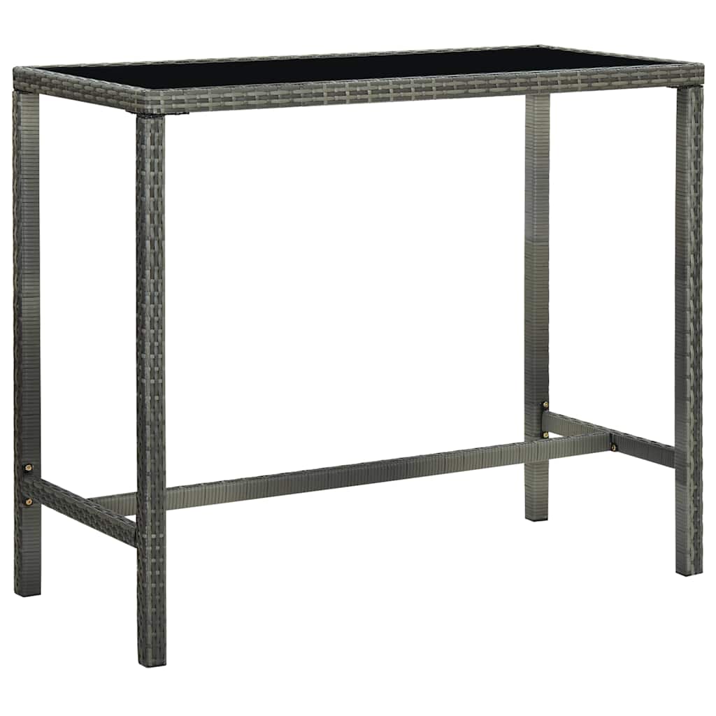 5 Piece Garden Bar Set with Cushions Poly Rattan Grey