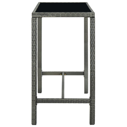 5 Piece Garden Bar Set with Cushions Poly Rattan Grey