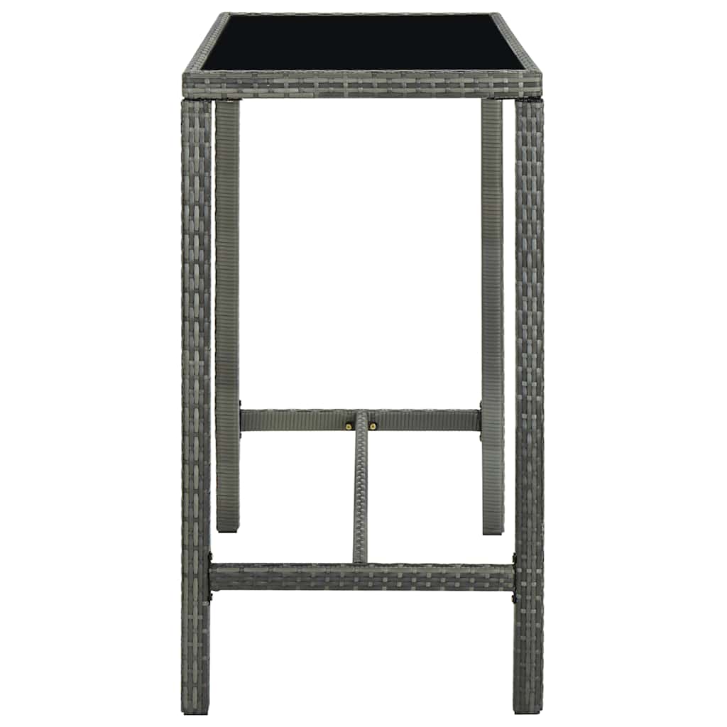 5 Piece Garden Bar Set with Cushions Poly Rattan Grey