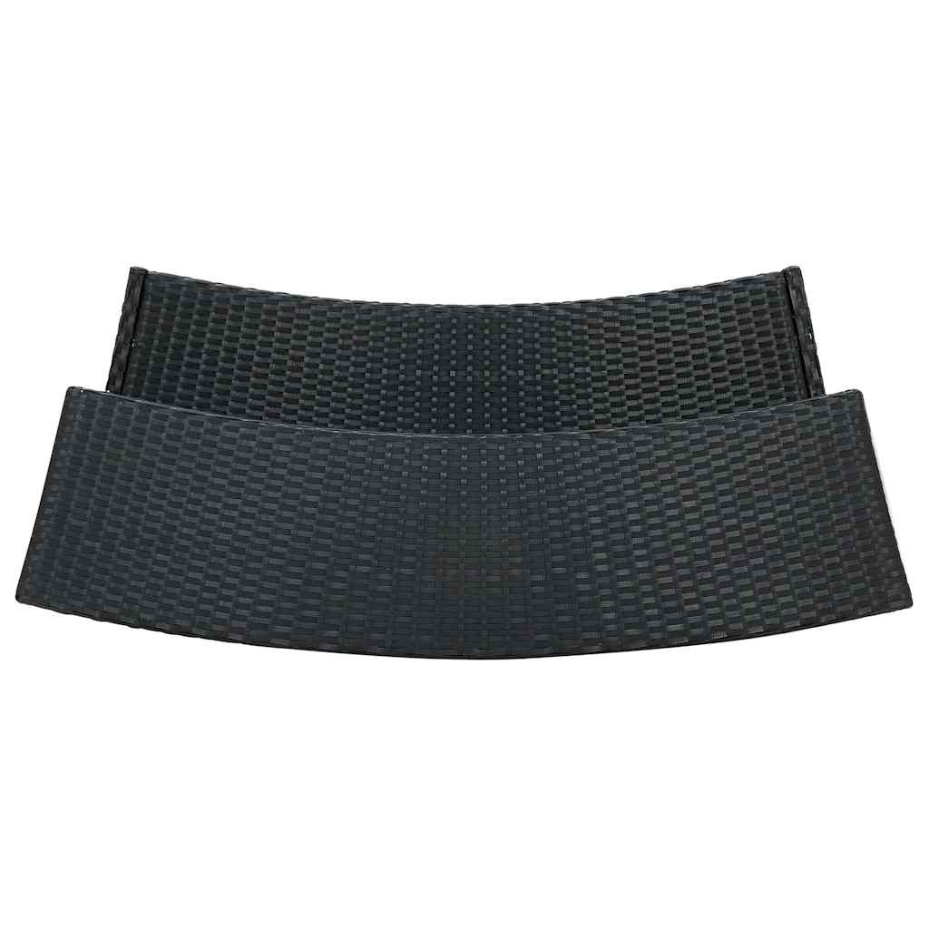 5 Piece Garden Bar Set with Cushions Poly Rattan Black