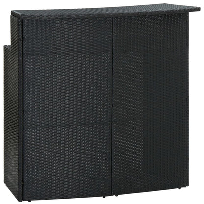 5 Piece Garden Bar Set with Cushions Poly Rattan Black