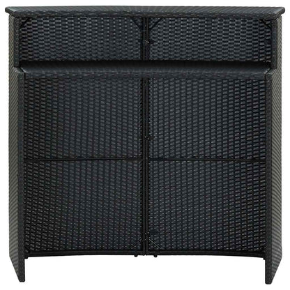 5 Piece Garden Bar Set with Cushions Poly Rattan Black