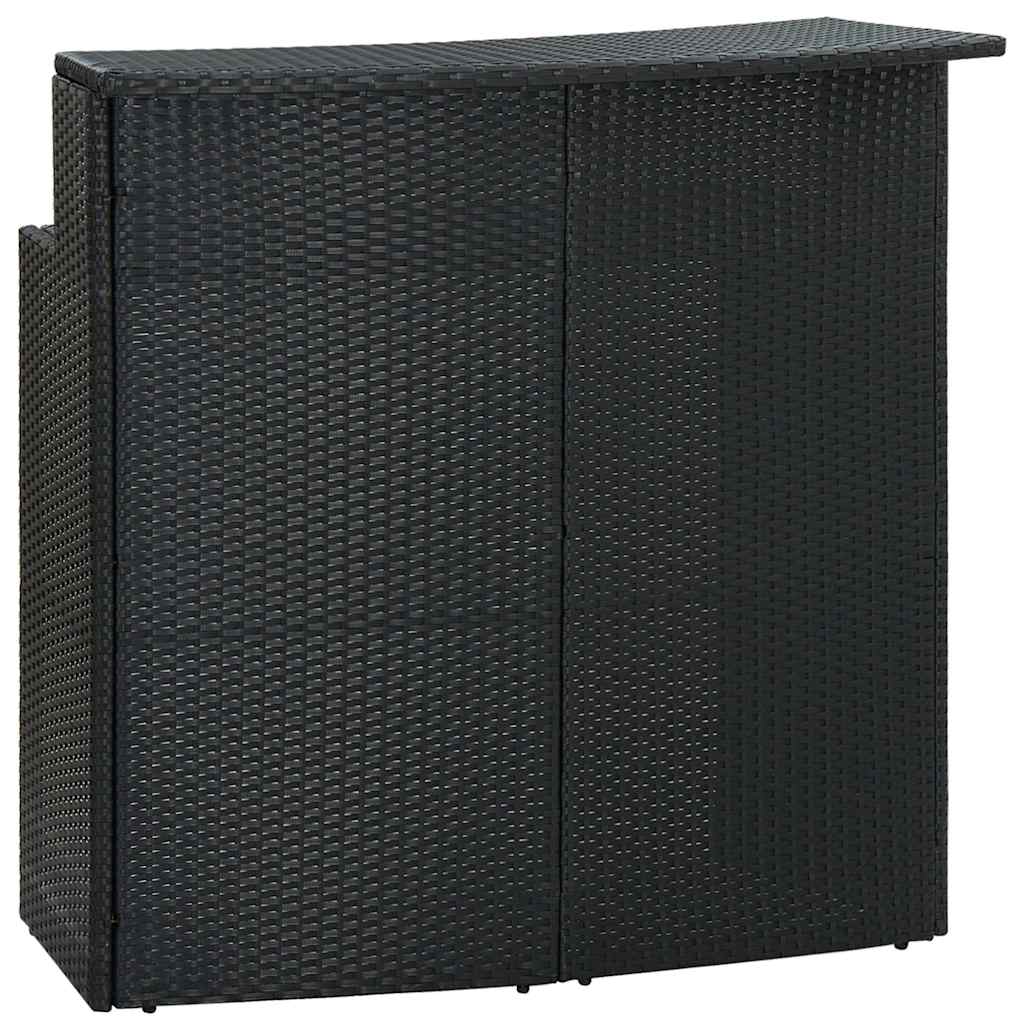 5 Piece Garden Bar Set with Cushions Poly Rattan Black