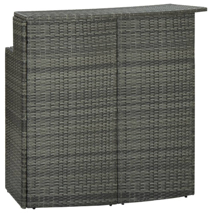 5 Piece Garden Bar Set with Cushions Poly Rattan Grey