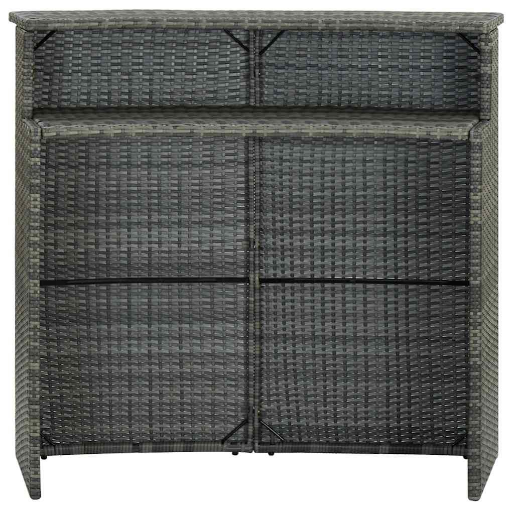 5 Piece Garden Bar Set with Cushions Poly Rattan Grey
