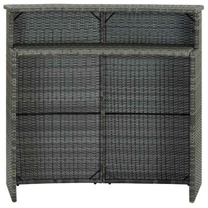 5 Piece Garden Bar Set with Cushions Poly Rattan Grey