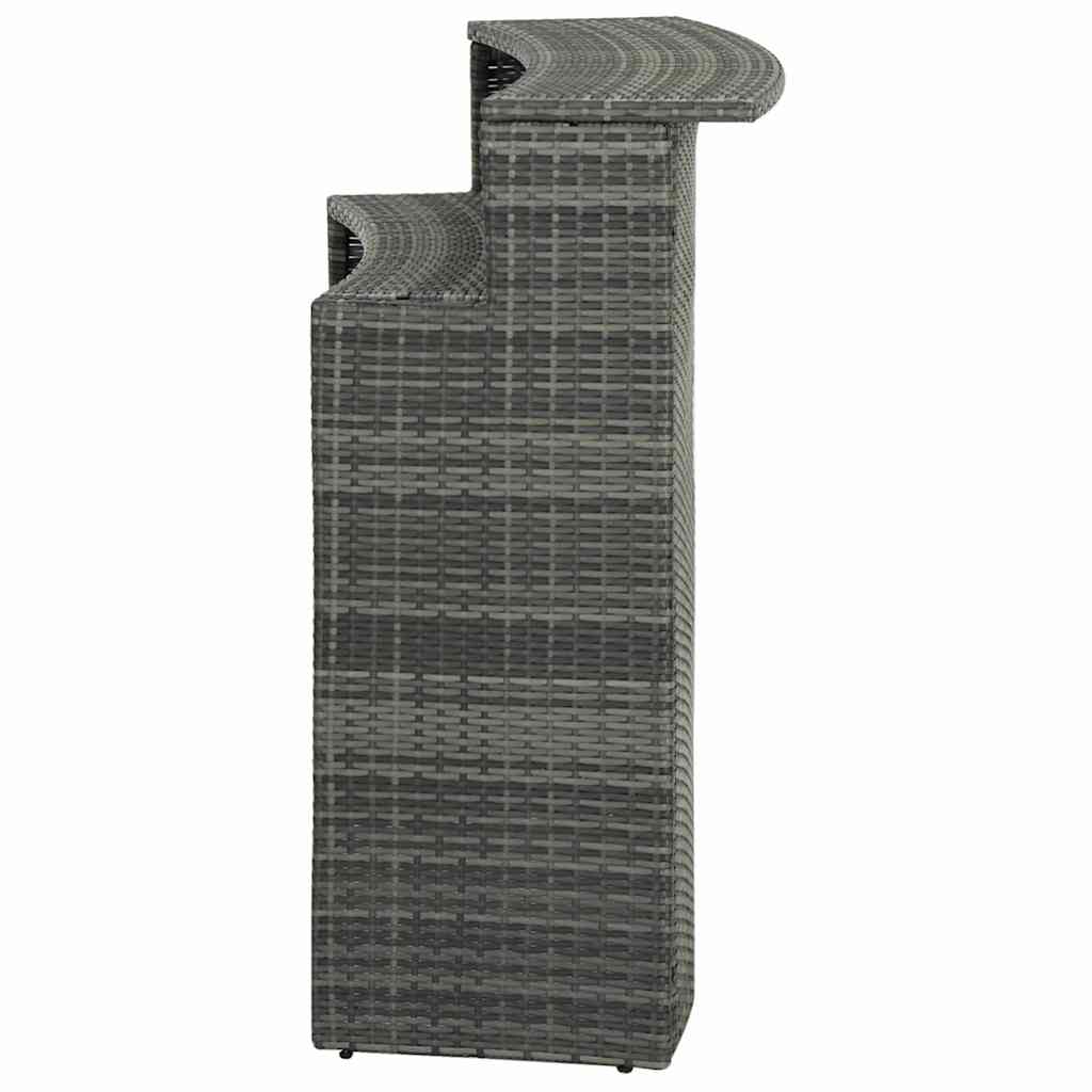 5 Piece Garden Bar Set with Cushions Poly Rattan Grey