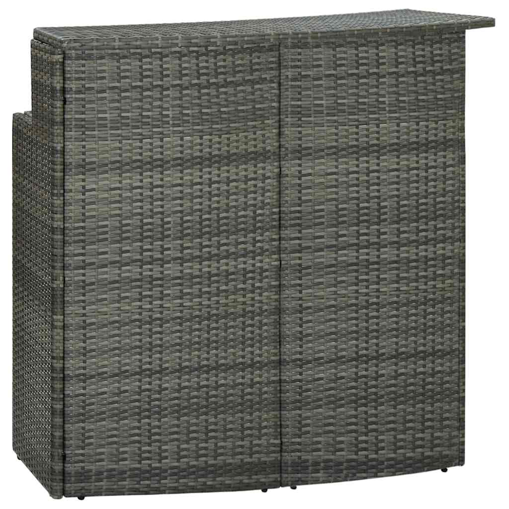 5 Piece Garden Bar Set with Cushions Poly Rattan Grey