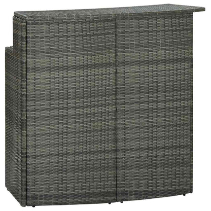 5 Piece Garden Bar Set with Cushions Poly Rattan Grey