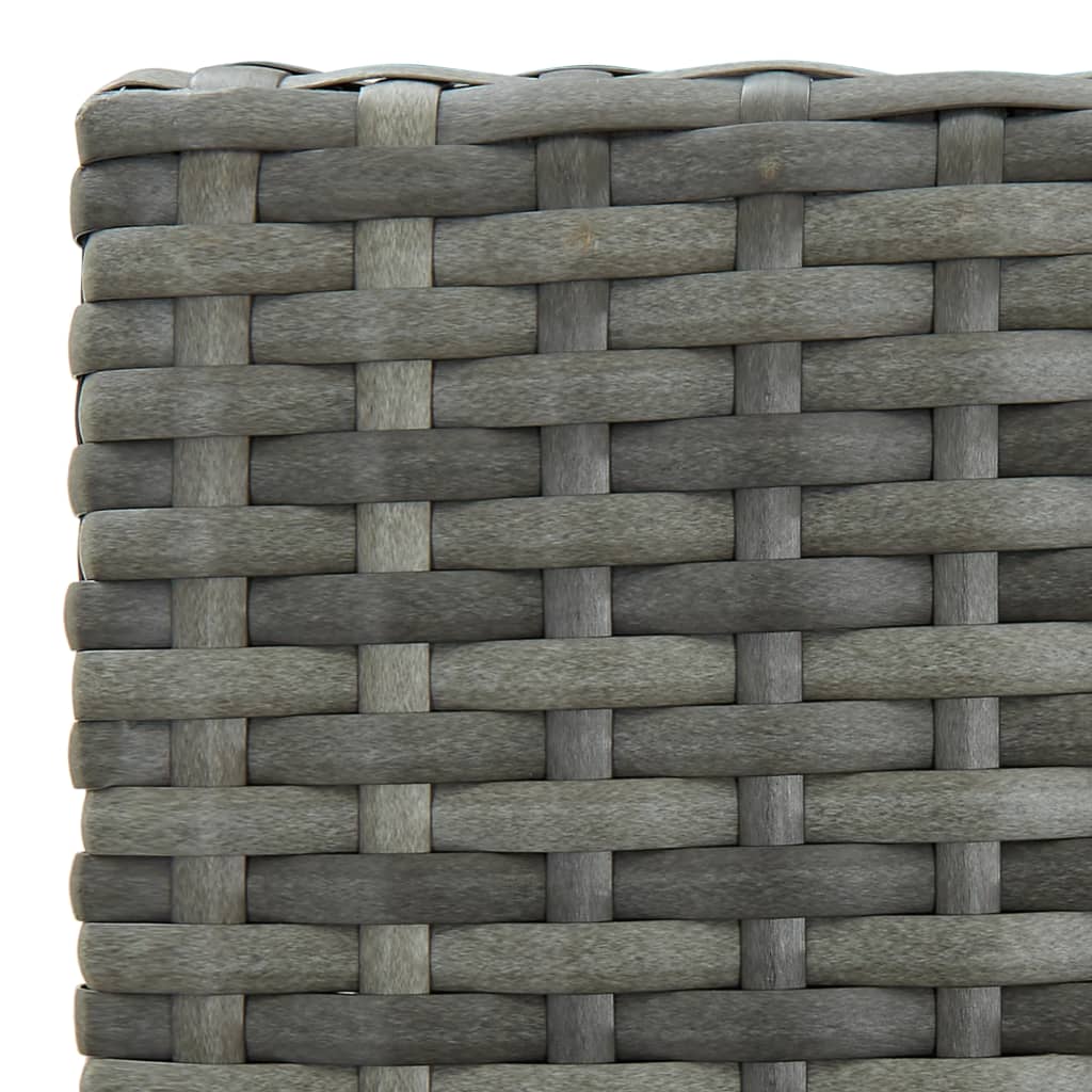5 Piece Garden Bar Set with Cushions Poly Rattan Grey