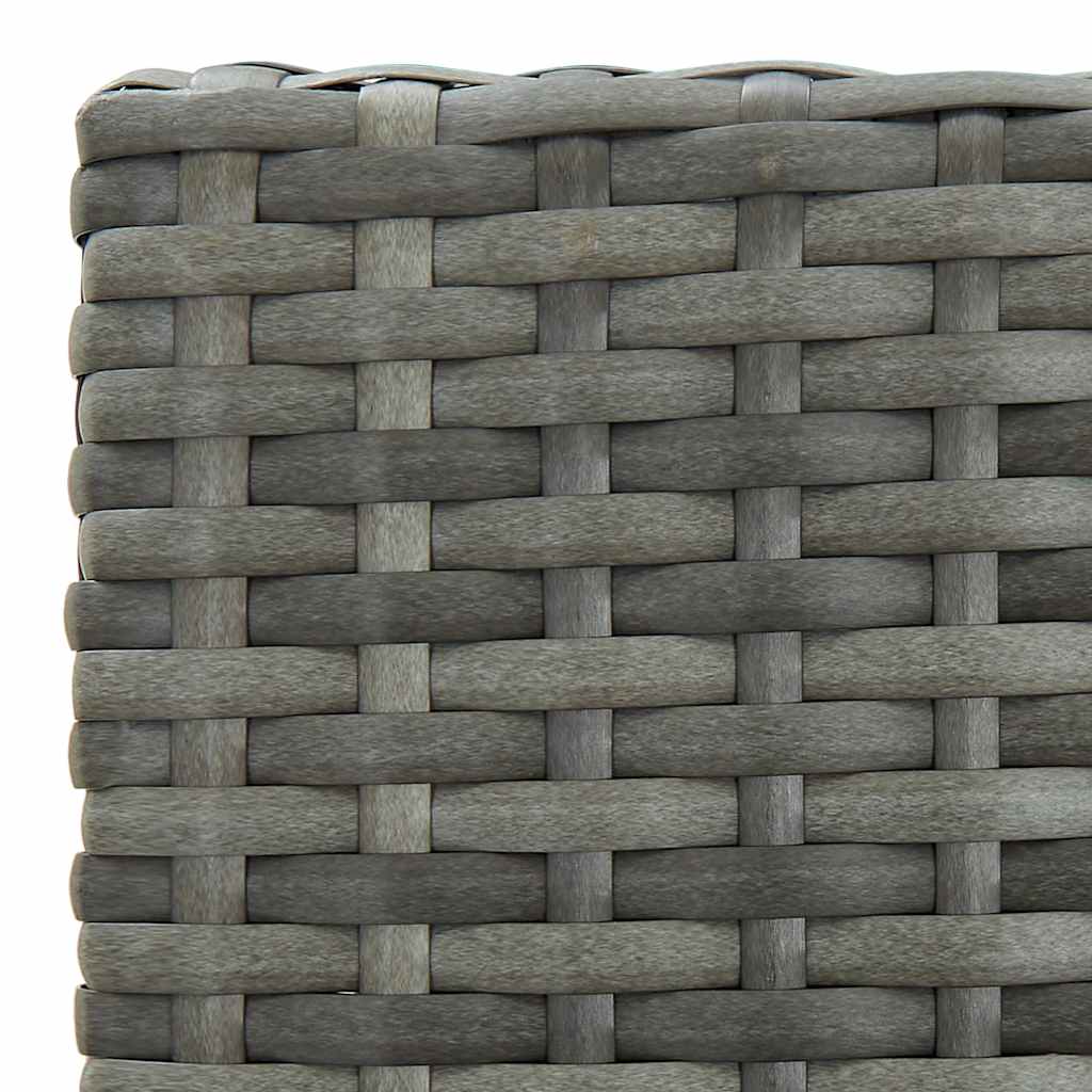 5 Piece Garden Bar Set with Cushions Poly Rattan Grey