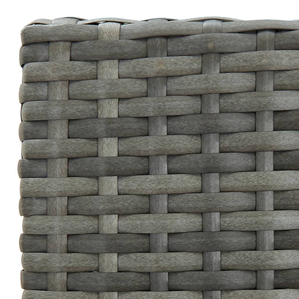 7 Piece Garden Bar Set with Cushions Poly Rattan Grey