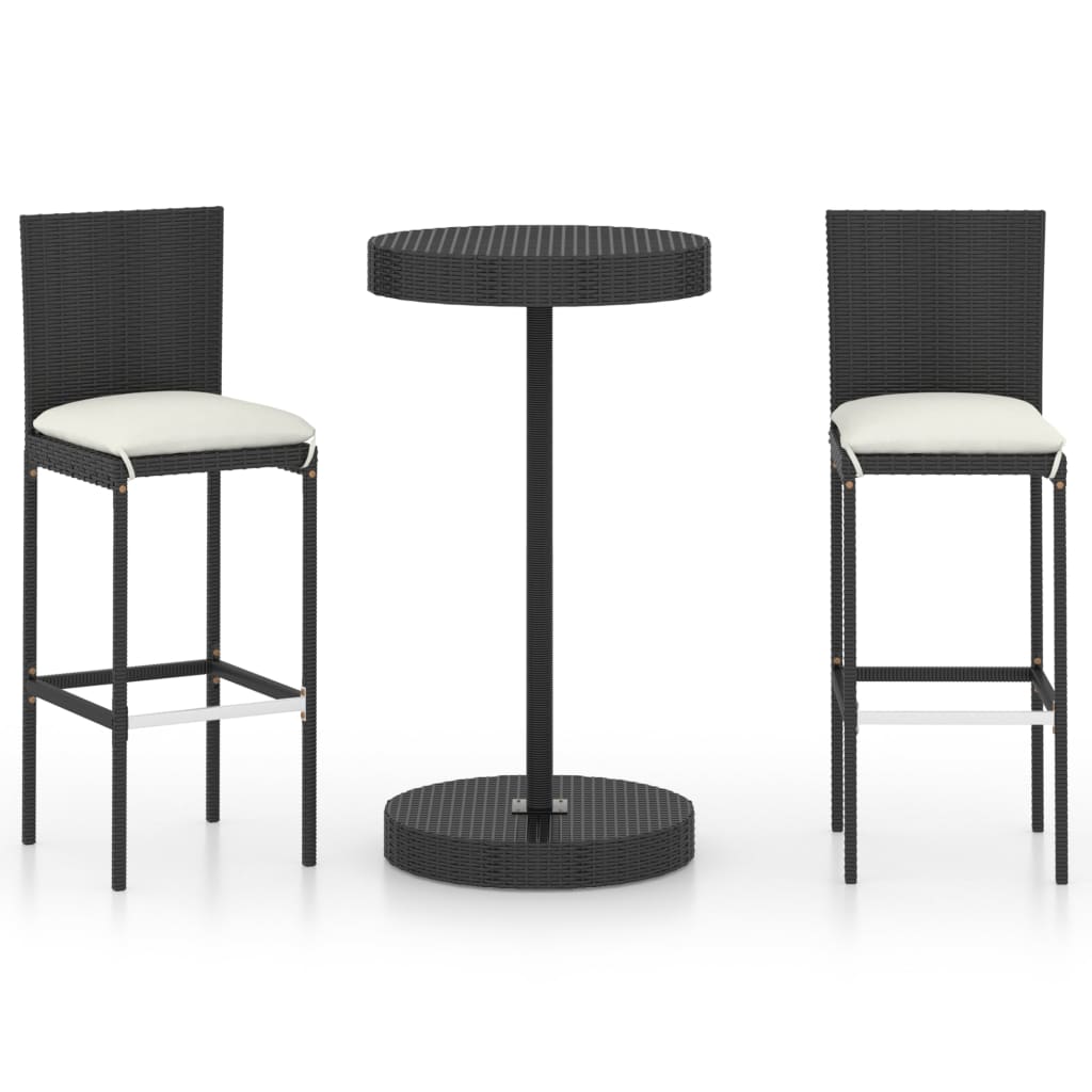 Garden Bar Set | Black | PE Rattan, Powder-Coated Steel | Standard