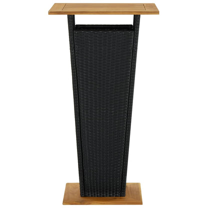 5 Piece Garden Bar Set with Cushions Poly Rattan Black