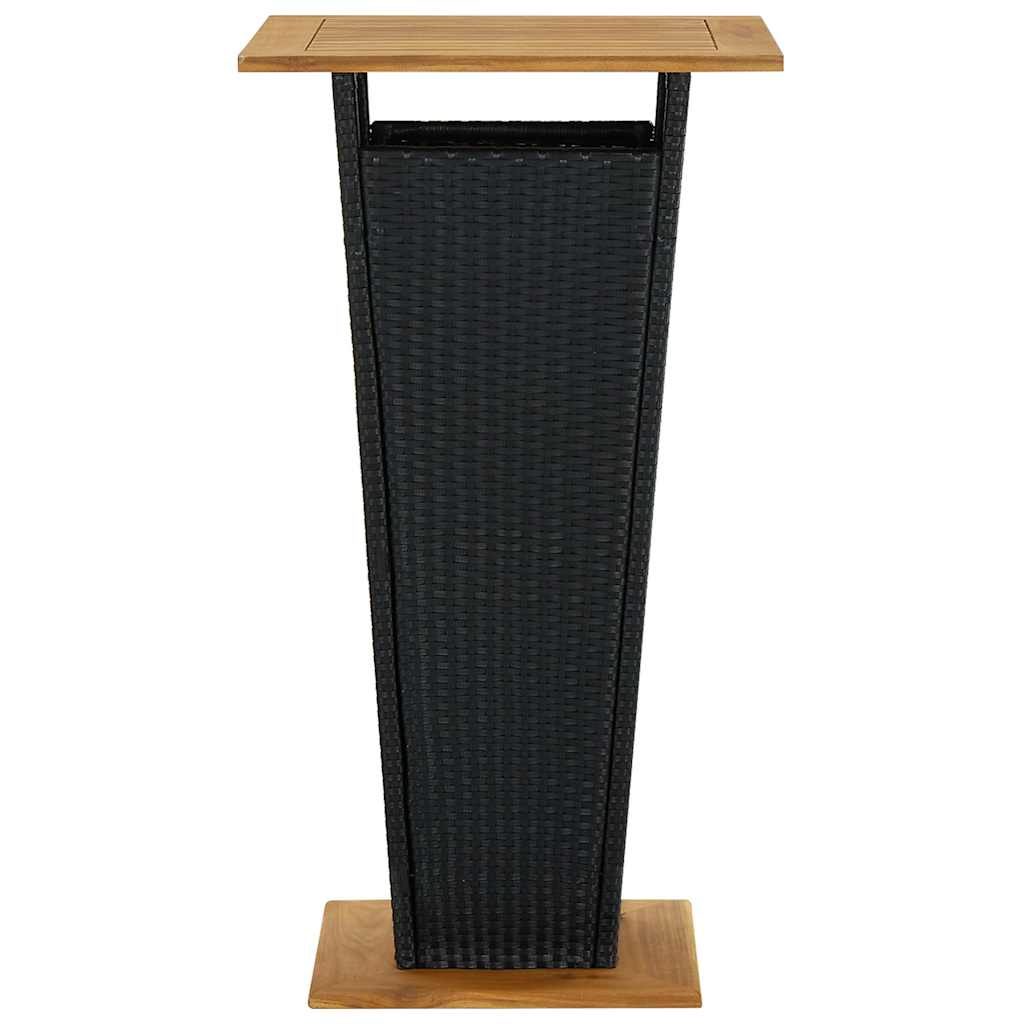 5 Piece Garden Bar Set with Cushions Poly Rattan Black