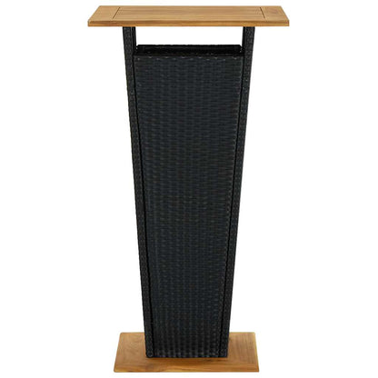 5 Piece Garden Bar Set with Cushions Poly Rattan Black