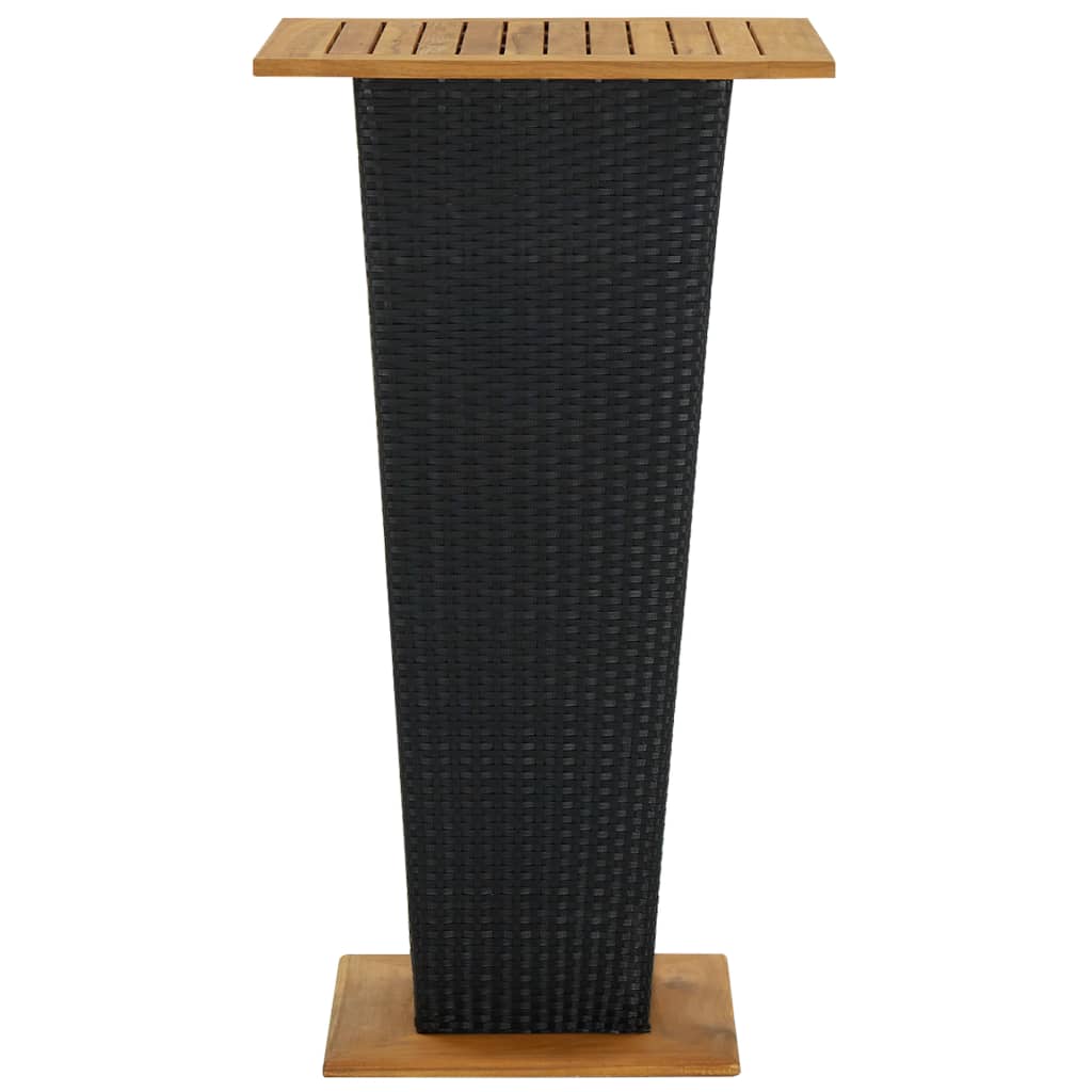 5 Piece Garden Bar Set with Cushions Poly Rattan Black