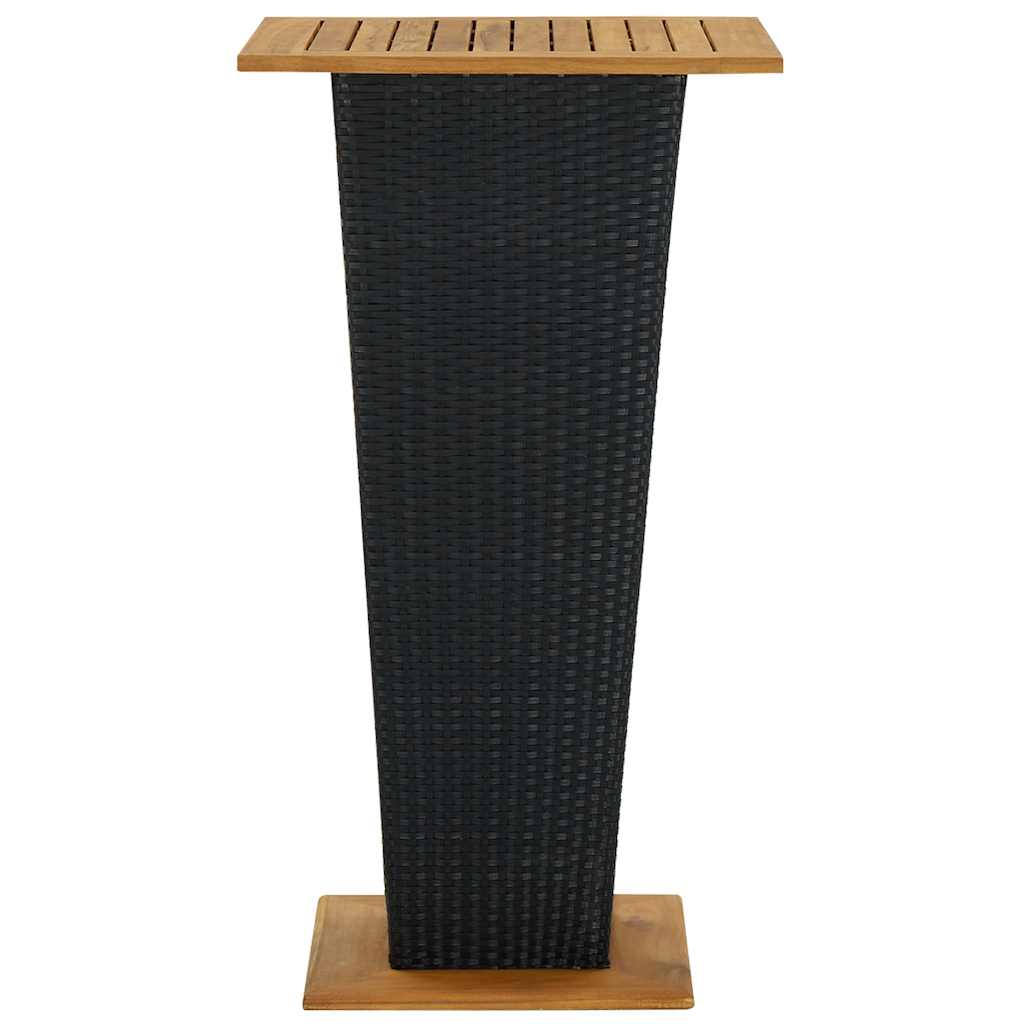 5 Piece Garden Bar Set with Cushions Poly Rattan Black