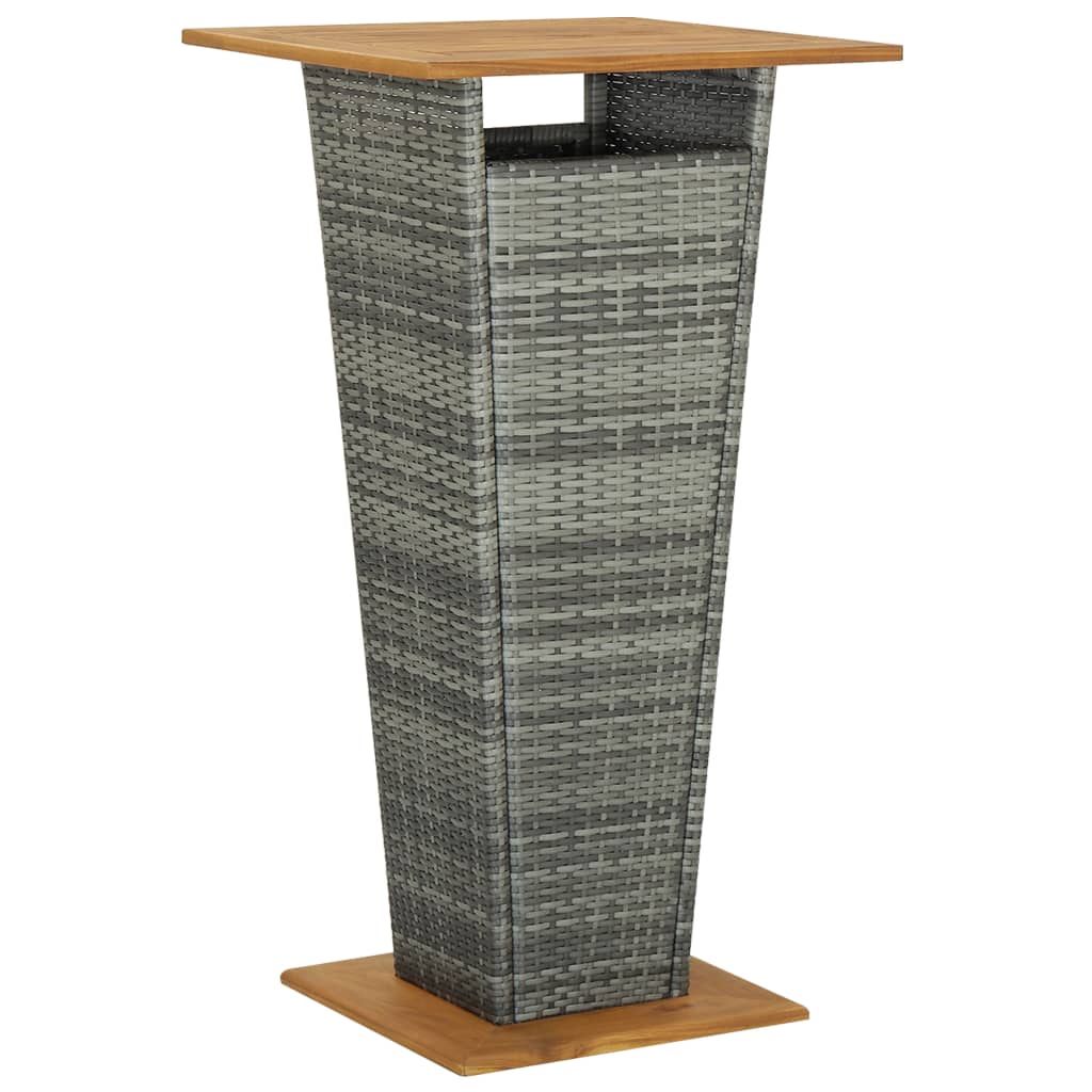 5 Piece Garden Bar Set with Cushions Poly Rattan Grey