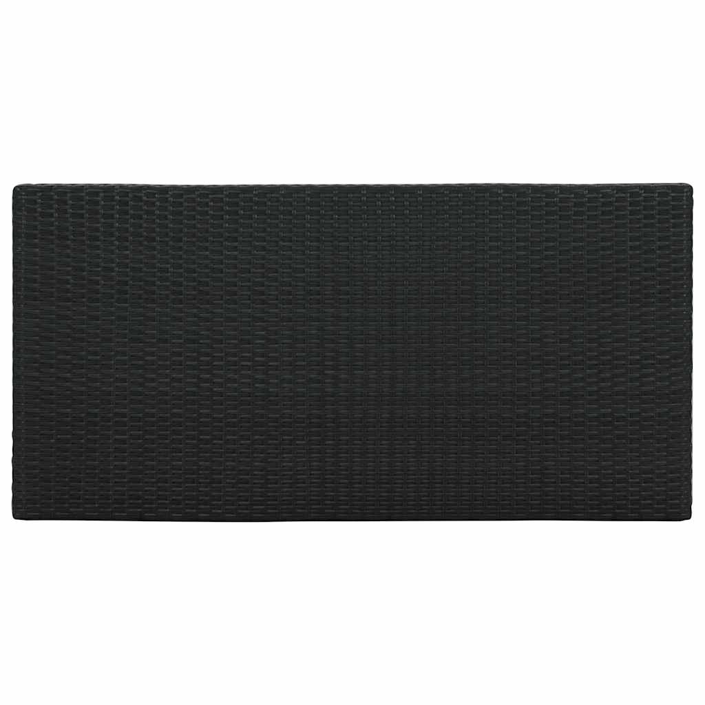 5 Piece Garden Bar Set with Cushions Poly Rattan Black
