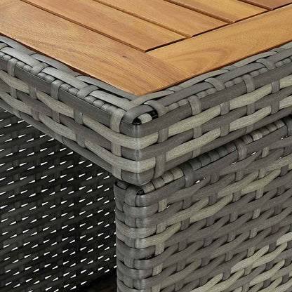 5 Piece Garden Bar Set with Cushions Poly Rattan Grey
