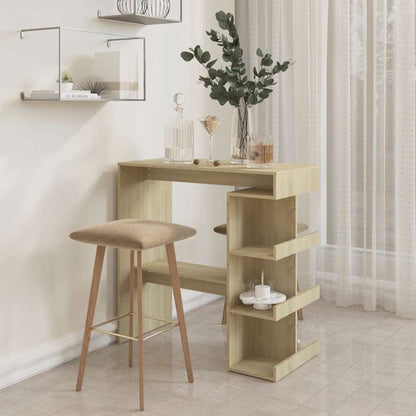 Bar Table with Storage Rack Sonoma Oak 100x50x101.5 cm