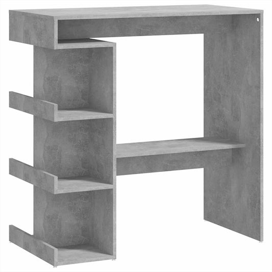 Bar Table with Storage Rack Concrete Grey 100x50x101.5cm
