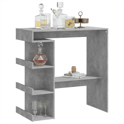 Bar Table with Storage Rack Concrete Grey 100x50x101.5cm