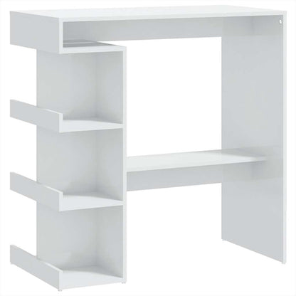 Bar Table with Storage Rack High Gloss White 100x50x101.5 cm