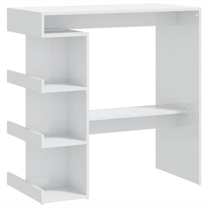 Bar Table with Storage Rack High Gloss White 100x50x101,5 cm