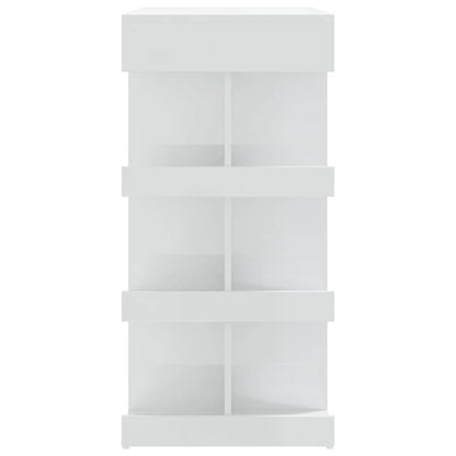 Bar Table with Storage Rack High Gloss White 100x50x101.5 cm