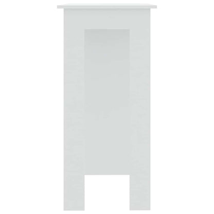 809458 vidaXL Bar Table with Shelf White 102x50x103,5 cm Engineered Wood