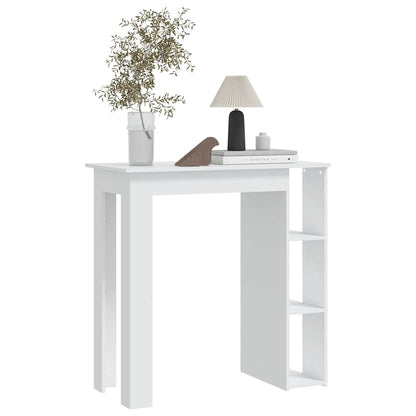 809458 vidaXL Bar Table with Shelf White 102x50x103,5 cm Engineered Wood