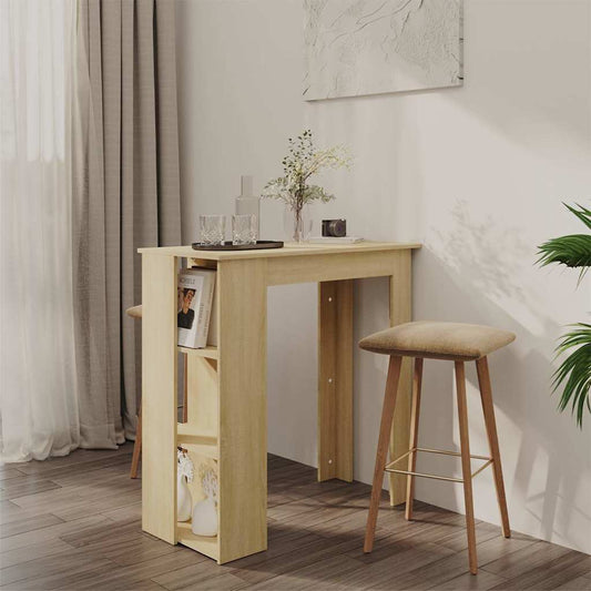 Bar Table with Shelf Sonoma Oak 102x50x103,5 cm Engineered Wood