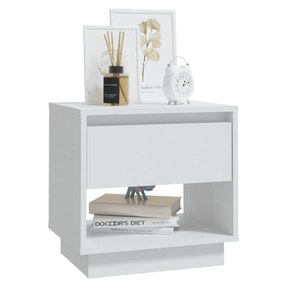 Bedside Cabinet | White | Engineered Wood | 45 cm x 34 cm x 44 cm