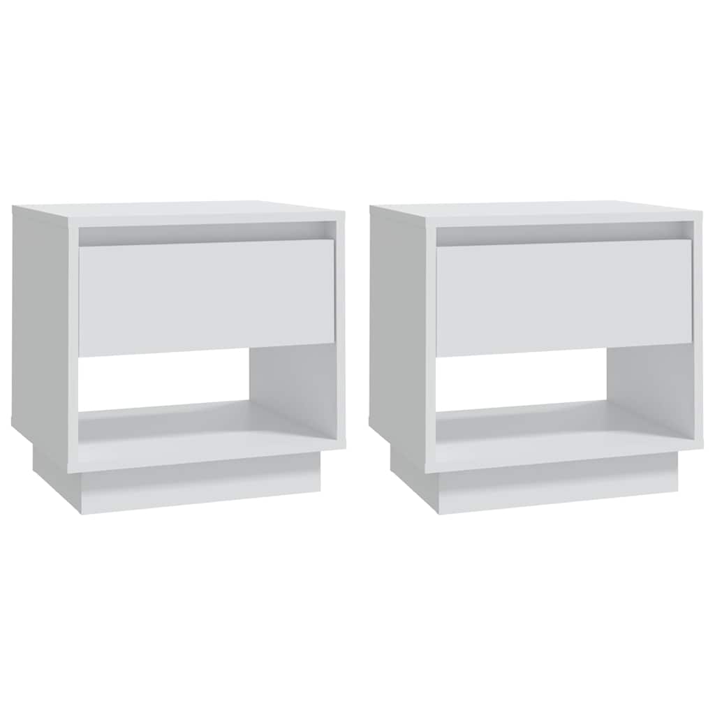 Bedside Cabinets 2 pcs White 45x34x44 cm Engineered Wood