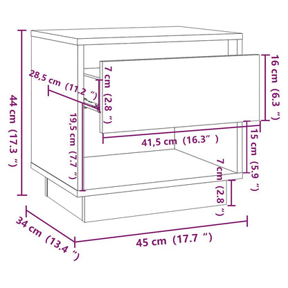 Bedside Cabinets 2 pcs White 45x34x44 cm Engineered Wood
