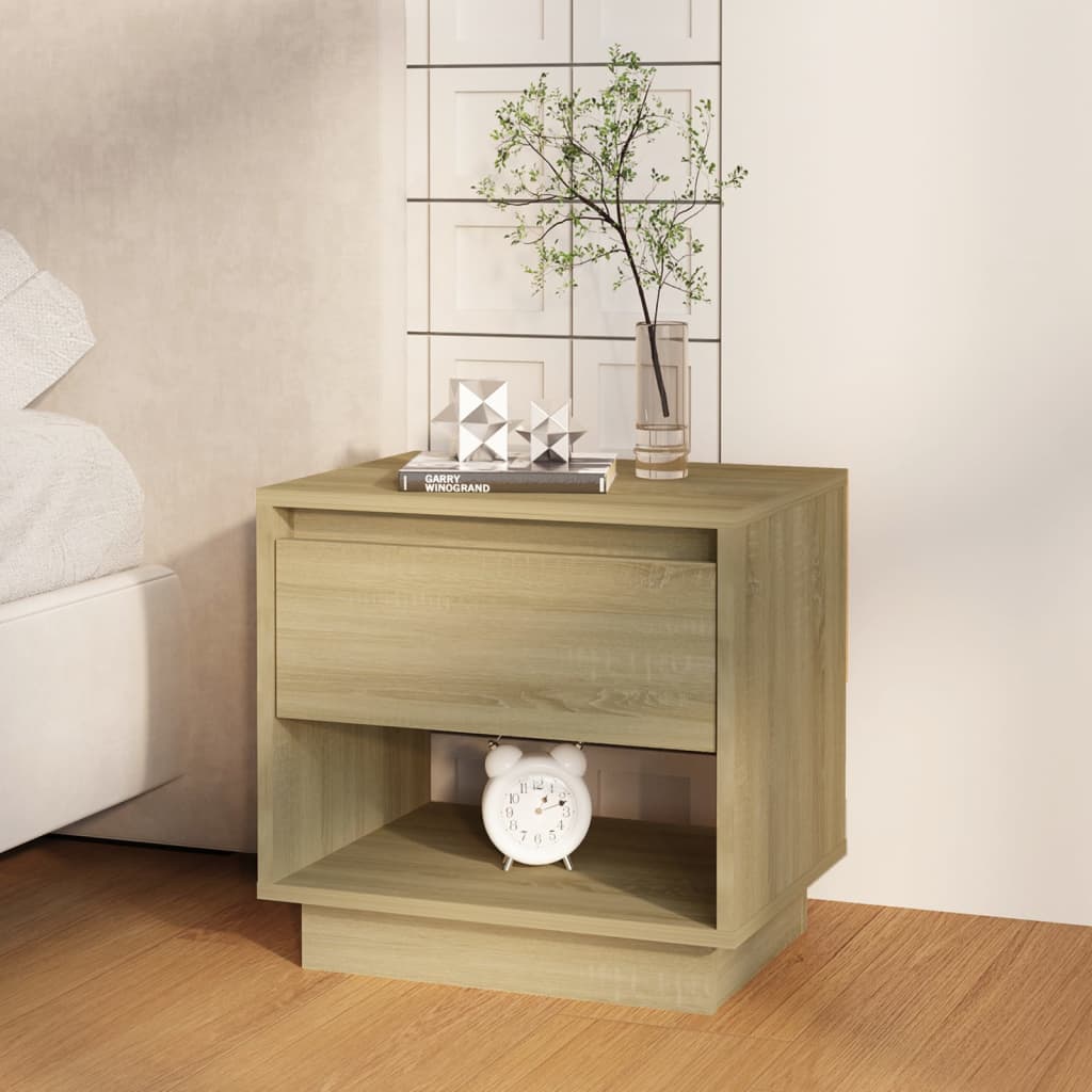 Bedside Cabinet | Sonoma oak | Engineered wood | Bedside Cabinet