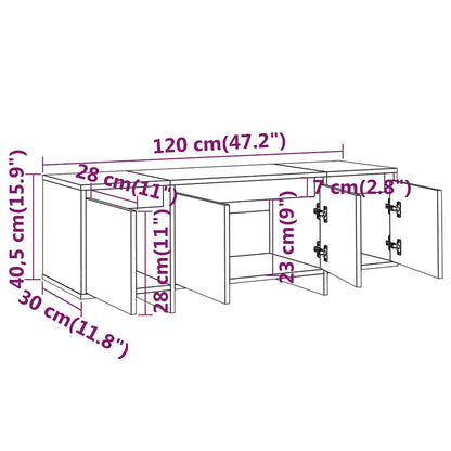 809575 vidaXL TV Cabinet White 120x30x40,5 cm Engineered Wood