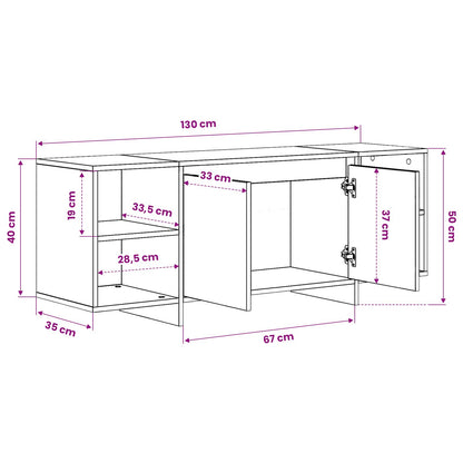 TV Cabinet Sonoma Oak 130x35x50 cm Engineered Wood