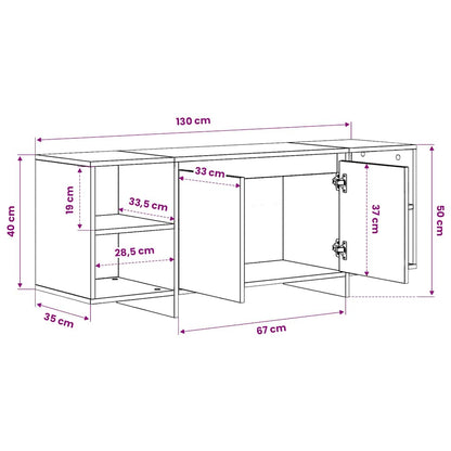 809588 vidaXL TV Cabinet Concrete Grey 130x35x50 cm Engineered Wood