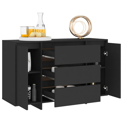 Sideboard with 3 Drawers Black 120x41x75 cm Engineered Wood