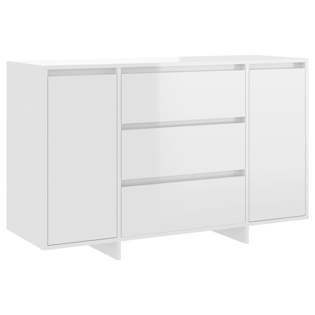 Sideboard with 3 Drawers High Gloss White 120x41x75 cm