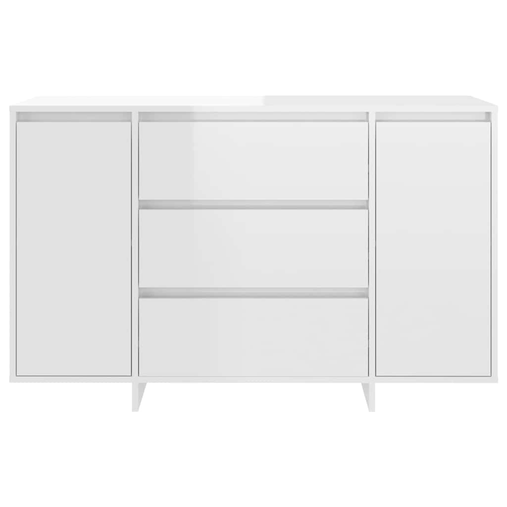 Sideboard with 3 Drawers High Gloss White 120x41x75 cm
