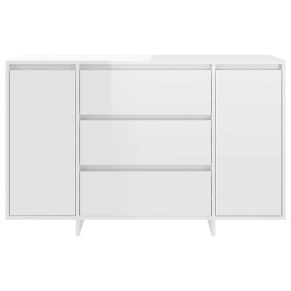 Sideboard with 3 Drawers High Gloss White 120x41x75 cm