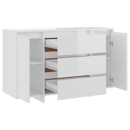 Sideboard with 3 Drawers High Gloss White 120x41x75 cm