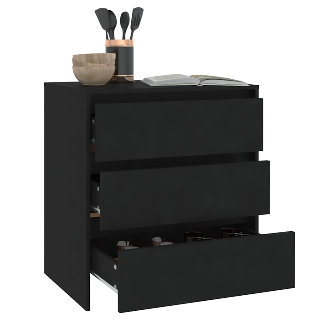 809747 vidaXL Sideboard Black 70x41x75 cm Engineered Wood